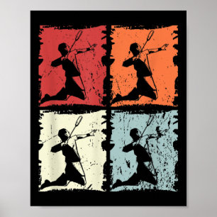 Badminton Retro Badminton Player, Shuttle Poster