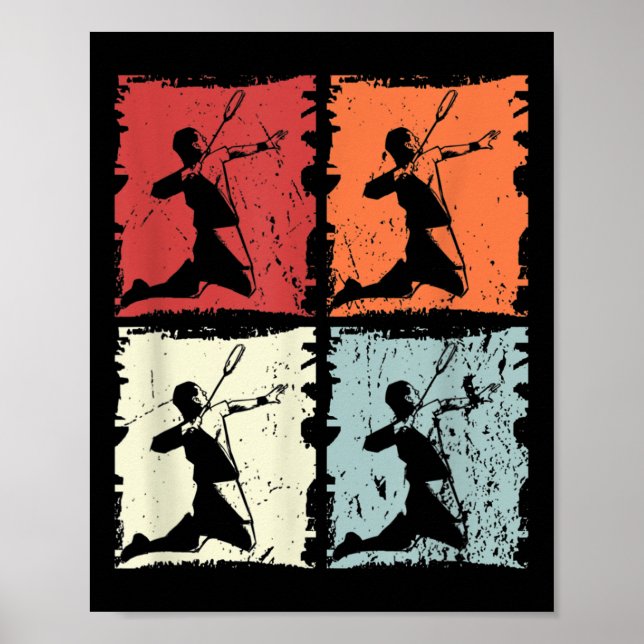 Badminton Retro Badminton Player, Shuttle Poster (Vorne)