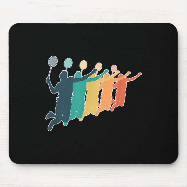 Badminton Retro Racket Mousepad (Vorne)