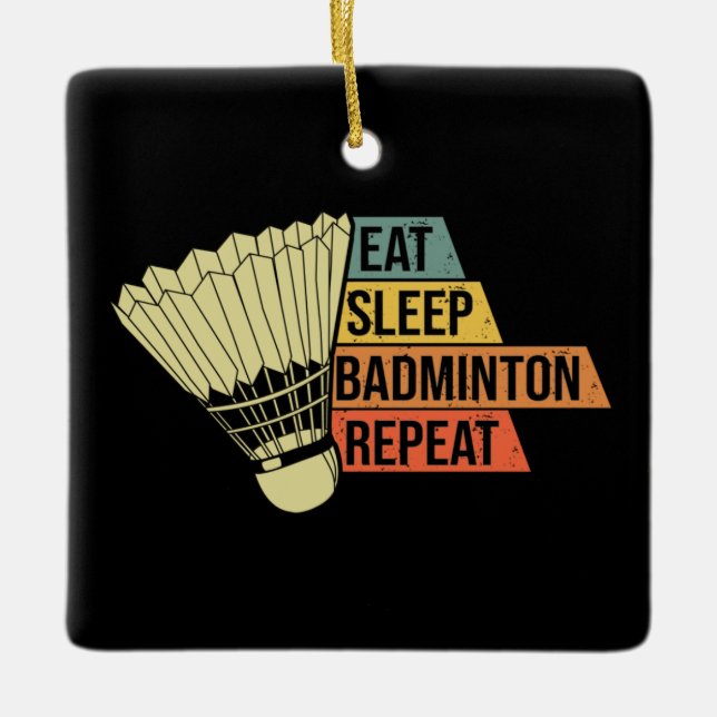 Badminton Retro Vintag Keramikornament (Vorderseite)
