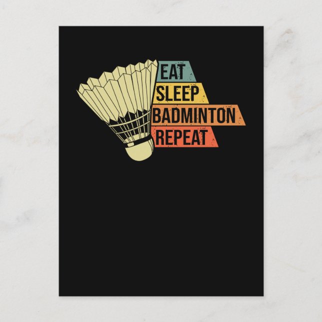 Badminton Retro Vintag Postkarte (Vorderseite)