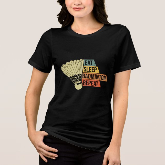 Badminton Retro Vintag Tri-Blend Shirt (Vorderseite)