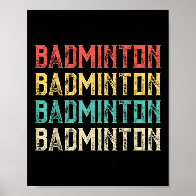Badminton, Retro Vintage Badminton  Poster (Vorne)
