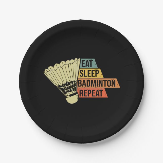 Badminton Retro Vintage Pappteller (Vorderseite)