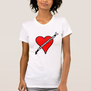 Badminton-Rot-Herz T-Shirt