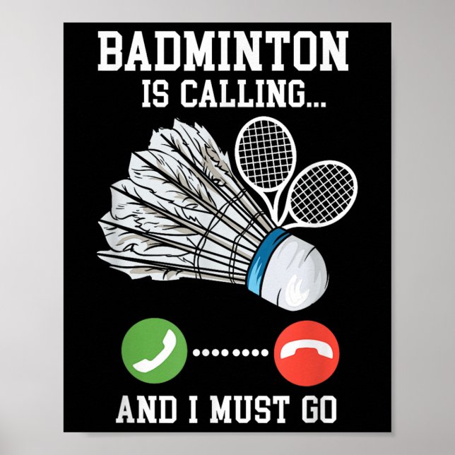 Badminton ruft an, Birdie Zitat Poster (Vorne)