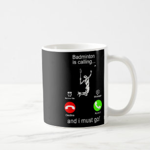 Badminton ruft kaffeetasse