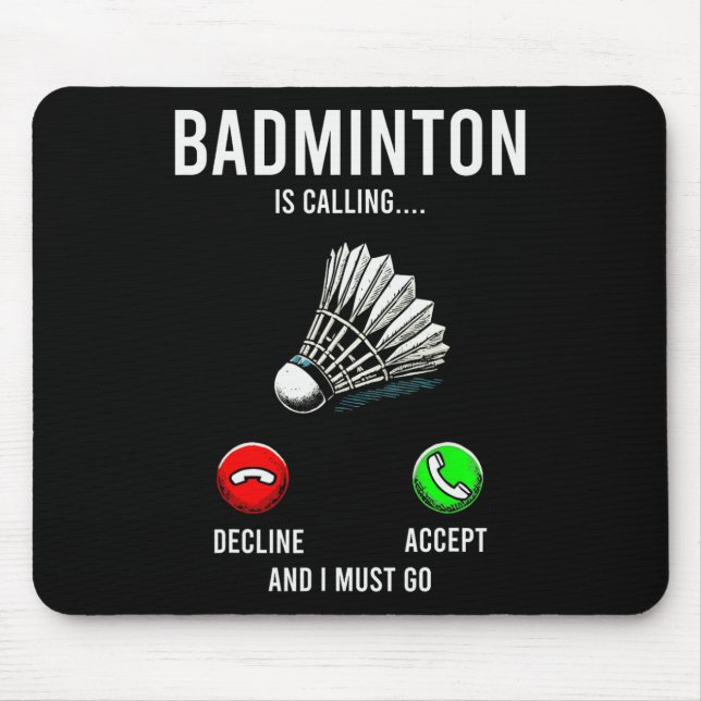 Badminton ruft Shuttle Lover Player Coach Gr Mousepad (Vorne)