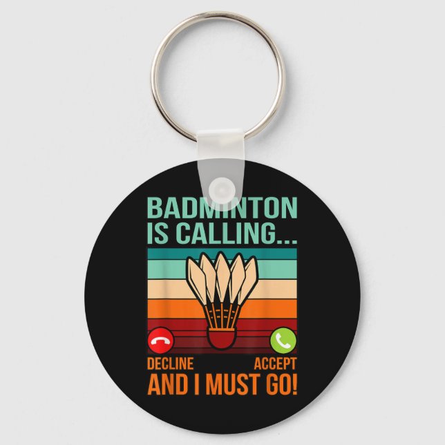 Badminton ruft Shuttle Lover Player Coach Gr Schlüsselanhänger (Vorderseite)