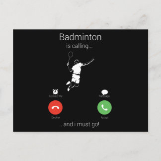 Badminton ruft und ich muss gehen postkarte
