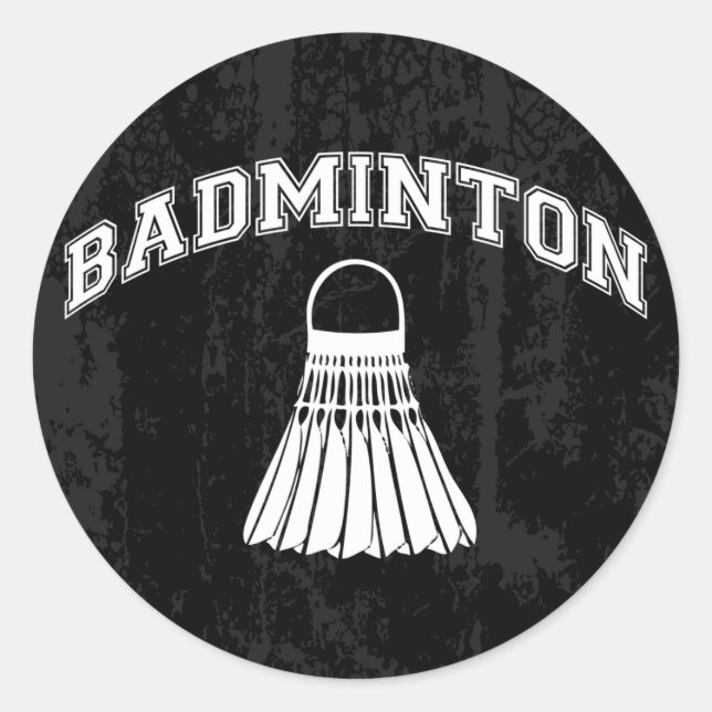 Badminton Runder Aufkleber (Vorderseite)