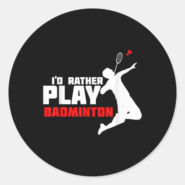 Badminton Runder Aufkleber (Vorderseite)