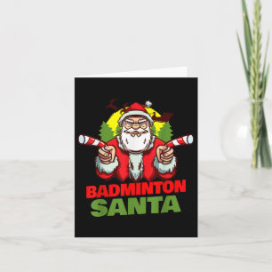 Badminton Santa Claus Weihnachtsfeiertag - Badmint Karte