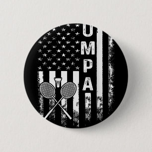 Badminton Schiedsrichter Amerikanische Flagge Vint Button