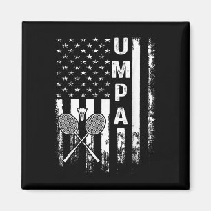 Badminton Schiedsrichter Amerikanische Flagge Vint Magnet