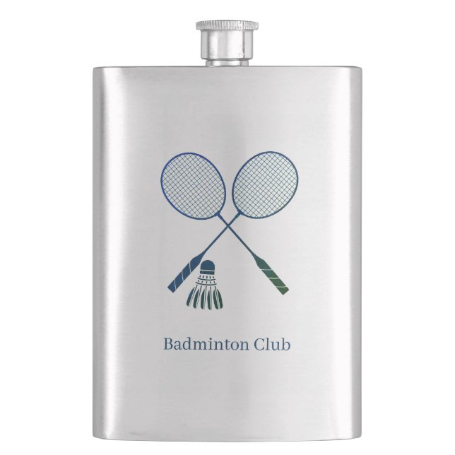 Badminton-Schläger Federball Birdie Custom Flachmann (Vorderseite)