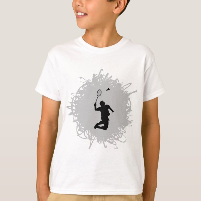 Badminton Scribble Style T-Shirt (Vorderseite)