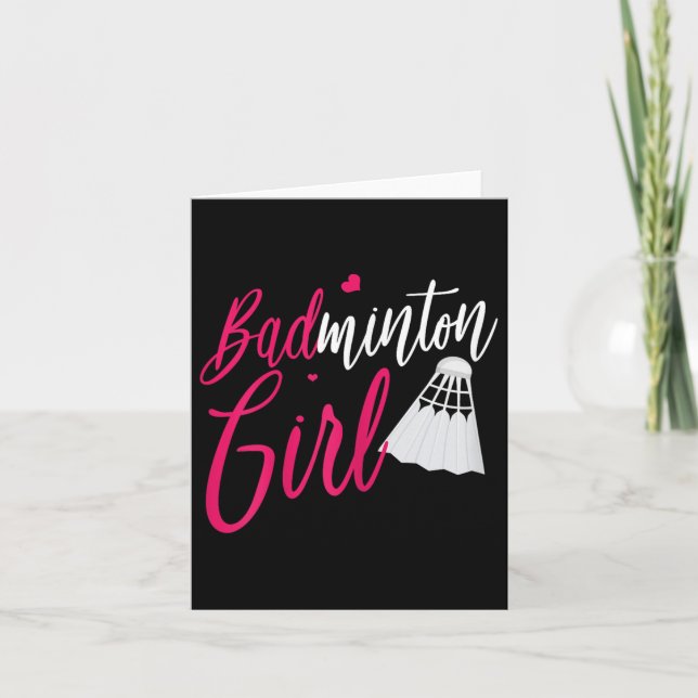 Badminton Shirt Badminton Girl Funny Badminton Pla Karte (Vorderseite)