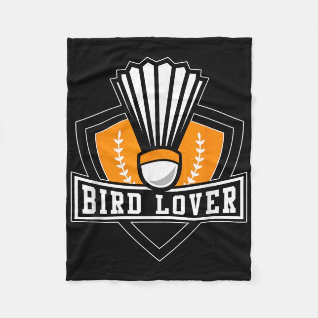Badminton Shirt Funny Bird Lover Badminton Player Fleecedecke (Vorderseite)