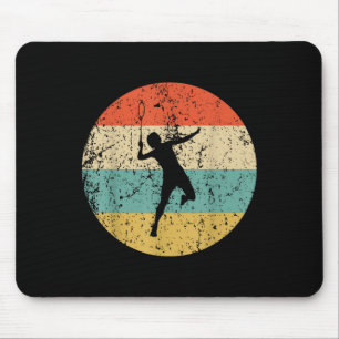 Badminton Shirt - Vintager Retro Badminton Player Mousepad