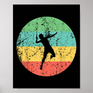 Badminton Shirt - Vintager Retro Badminton Player Poster