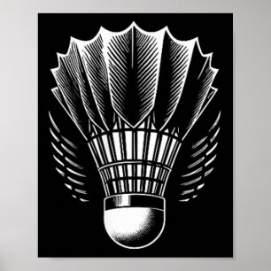 Badminton Shuttle Badminton Lover Minimalistisch Poster