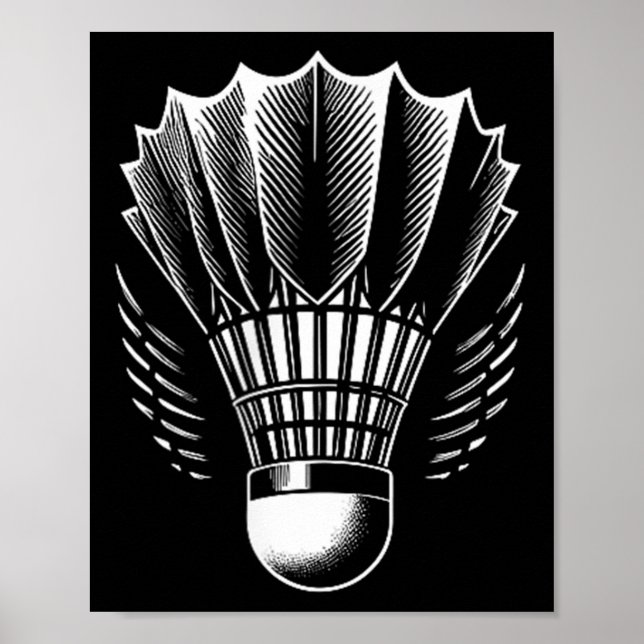 Badminton Shuttle Badminton Lover Minimalistisch Poster (Vorne)