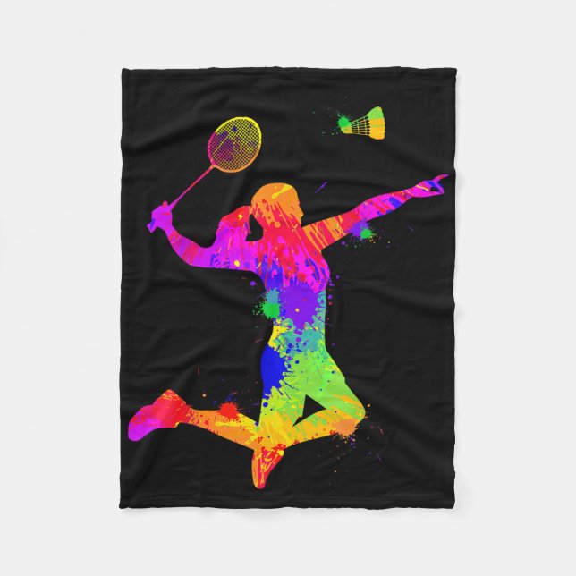 Badminton Shuttle, Badminton Player, Mädchen, Frau Fleecedecke (Vorderseite)