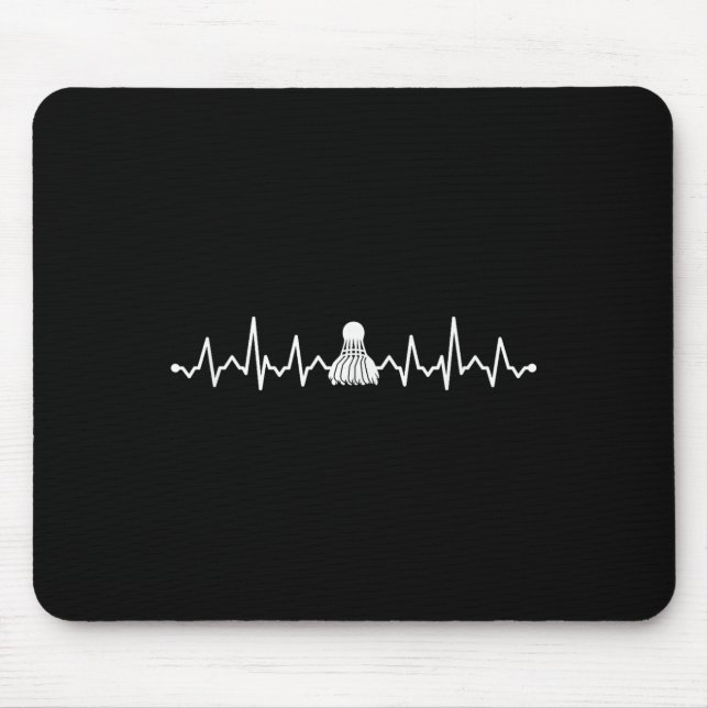 Badminton-Shuttle-Herzschlag-Cool-Design für Fraue Mousepad (Vorne)