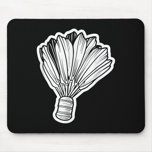 Badminton-Shuttle-Linienkunst  Mousepad (Vorne)