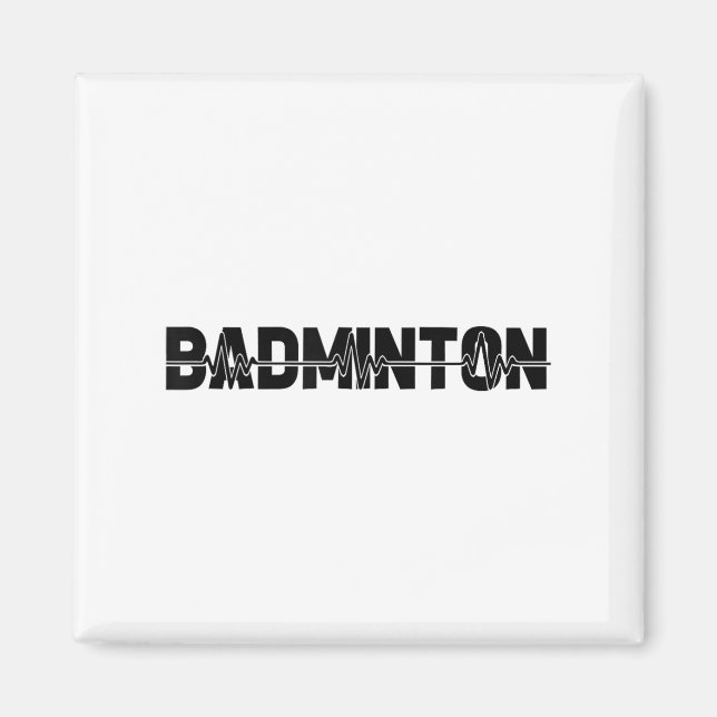 Badminton Shuttle Player - Team Racquet Ekg Heartb Magnet (Vorne)