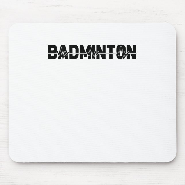Badminton Shuttle Player - Team Racquet Ekg Heartb Mousepad (Vorne)
