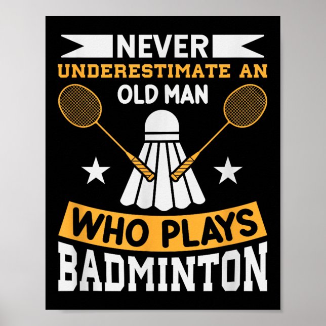 Badminton Shuttle Racket Badminton Player Poster (Vorne)
