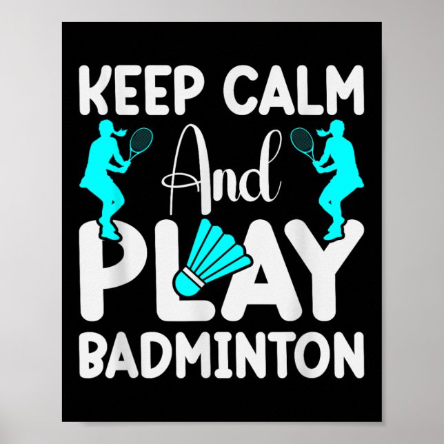 Badminton-Shuttle-Racket Badminton-Spieler 3  Poster (Vorne)