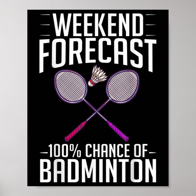 Badminton Shuttle Racket Birdie Player Poster (Vorne)