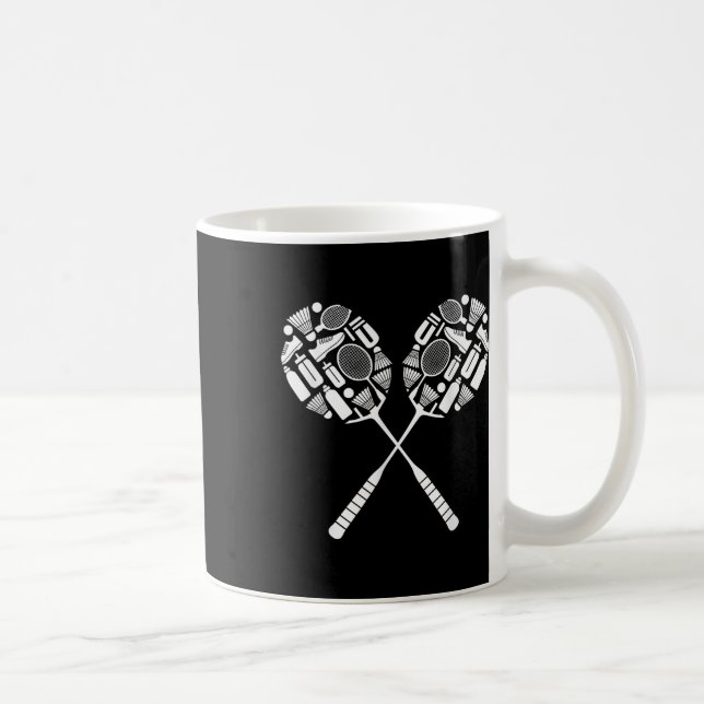 Badminton Shuttle Racket Equipment Icon Silhouette Kaffeetasse (Rechts)
