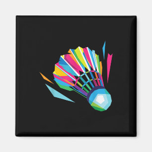 Badminton Shuttle Racquet Sport Badminton Pop Art  Magnet