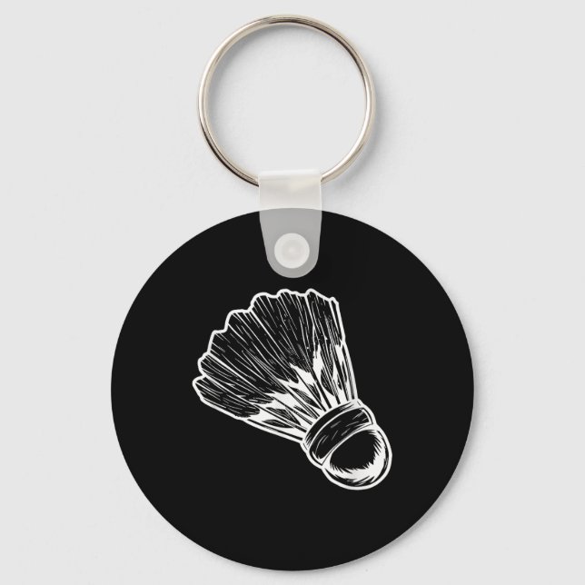 Badminton Shuttle Sketch Badmintonist Schlüsselanhänger (Vorderseite)