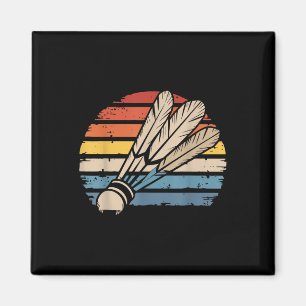 Badminton Shuttle Sunset Distressed Funny Shuttle Magnet