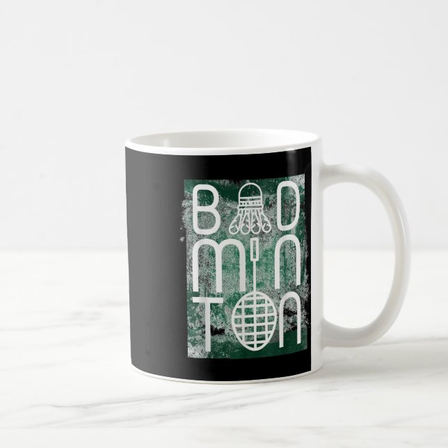 Badminton Shuttle und Racket vermeintliche Worte l Kaffeetasse (Rechts)