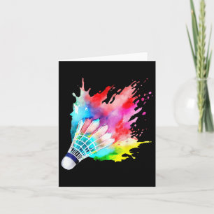 Badminton Shuttle Watercolor Player Geschenk künst Karte