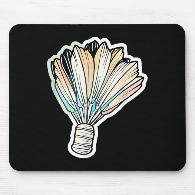 Badminton-Shuttle-Zeichnung Badmintonist  Mousepad (Vorne)