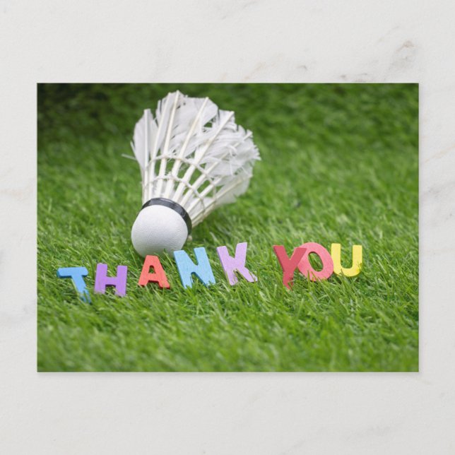 Badminton Shuttlecock Dankeschön Karte Danke (Vorderseite)
