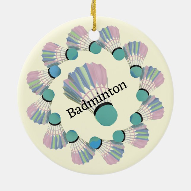 Badminton Shuttlecock Design Ornament (Hinten)