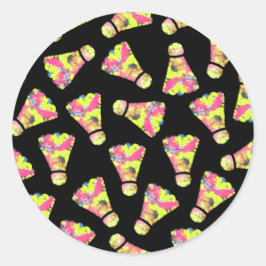 Badminton Shuttlecock Kunst Geschenk für Farben Runder Aufkleber