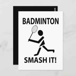 Badminton Smash it Sports Badminton Postkarte