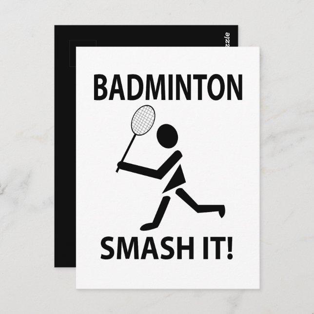 Badminton Smash it Sports Badminton Postkarte (Vorne/Hinten)