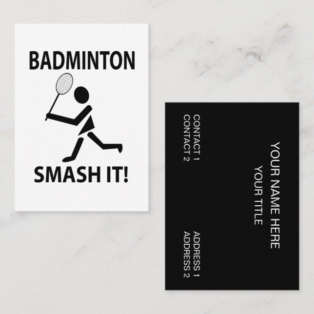 Badminton Smash it Sports Coach Badminton Visitenkarte (Vorne/Hinten)
