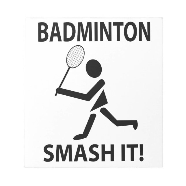 Badminton Smash It Sports Player Coach Badminton Notizblock (Vorderseite)