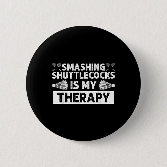 Badminton Smashing Shuttles Racquet Sport Button (Vorderseite)